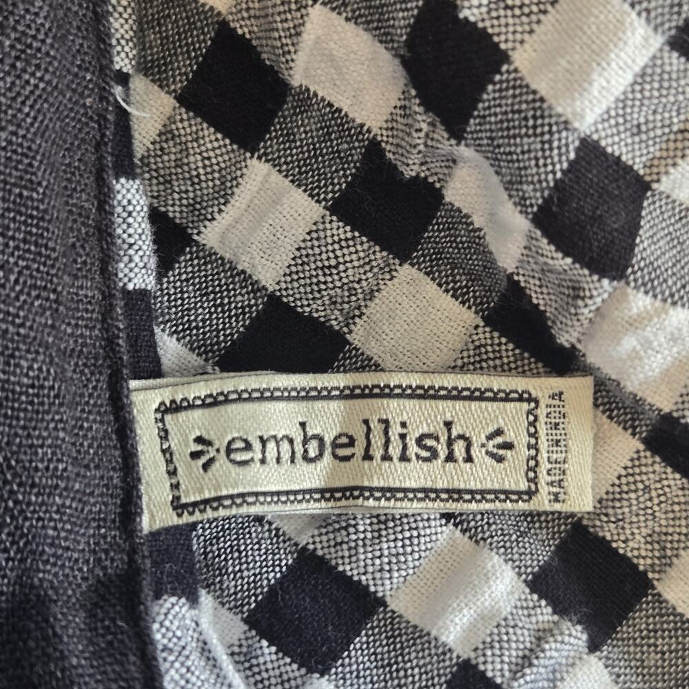 Black & White Gingham Check Large Causal Knee Length Dress, Brand - EMBELLISH - Picture 8 of 11